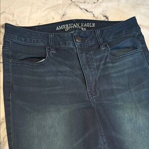 American Eagle Outfitters High Rise Dark Blue Jeans stretch size 10 reg